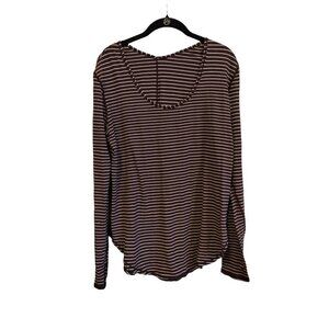 Lululemon purple brown and white strip long sleeve